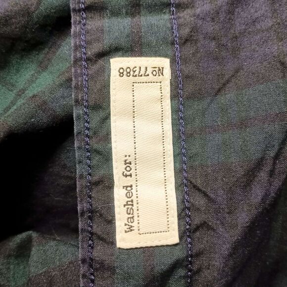 J. Crew Slim Fit Plaid Button Down Shirt Navy Green Cotton Mens Medium JB745 - Picture 6 of 6